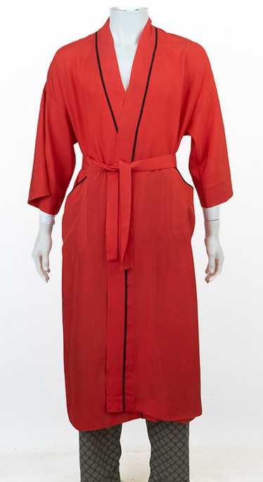 Vintage Fifties Rayon Red Robe