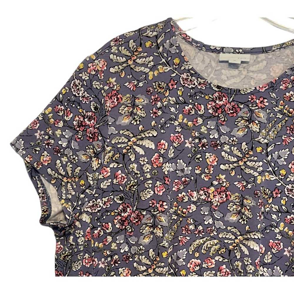 J. Jill Lavender Floral Knit Tiered Dress Womens … - image 5