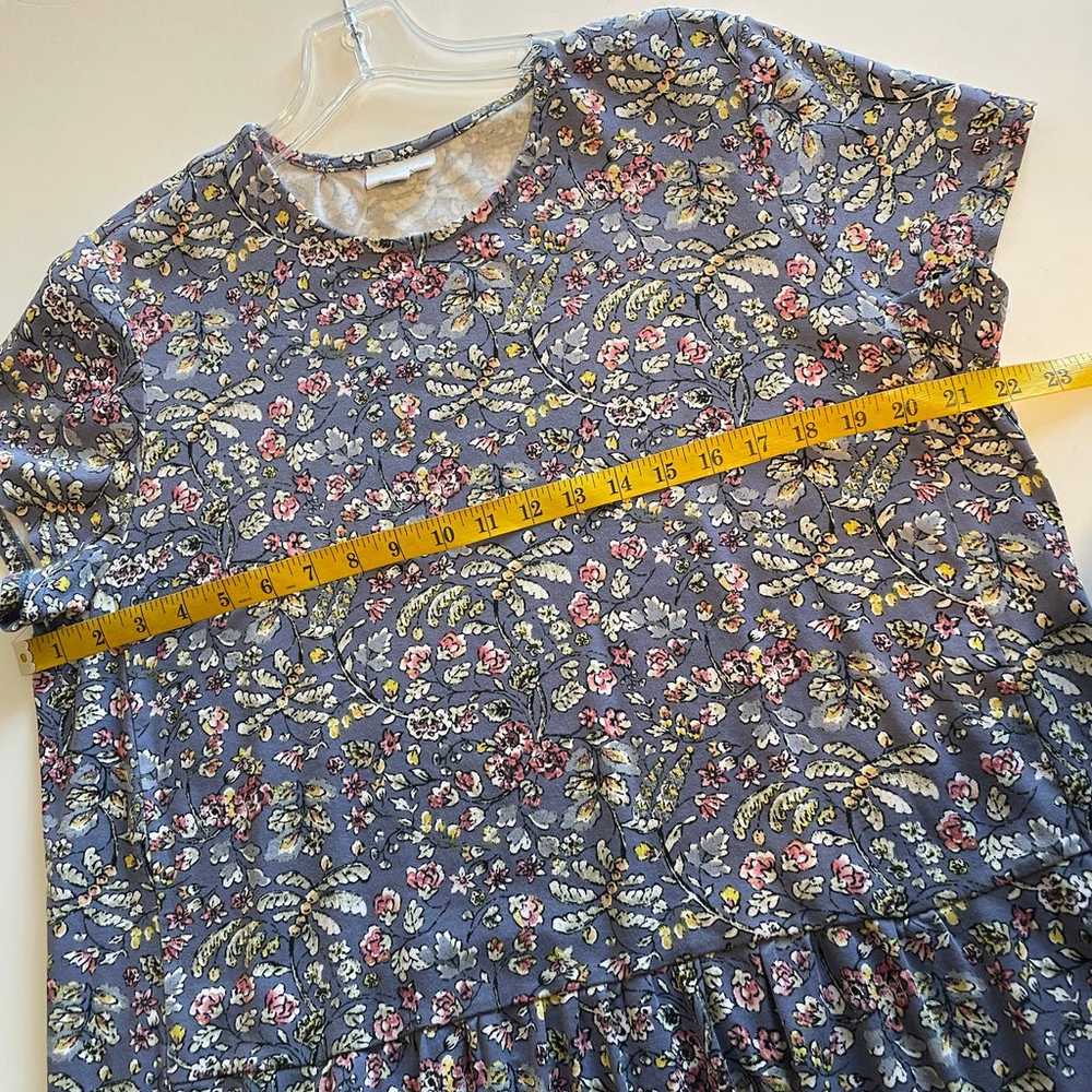 J. Jill Lavender Floral Knit Tiered Dress Womens … - image 9
