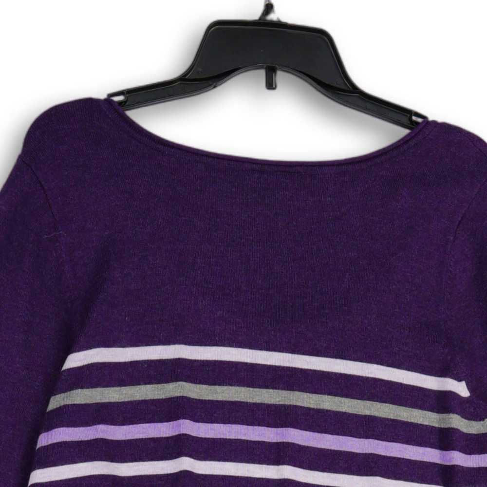 Lane Bryant Womens Purple Striped Long Sleeve Rou… - image 4
