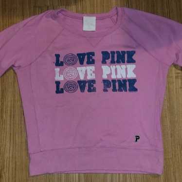 Victoria Secret PINK Sequin Bling Love Pink 3/4 Sleev… - Gem
