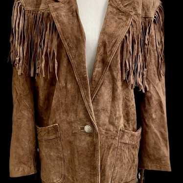 I00% Leather Vintage Western Cowgirl Jacket - image 1