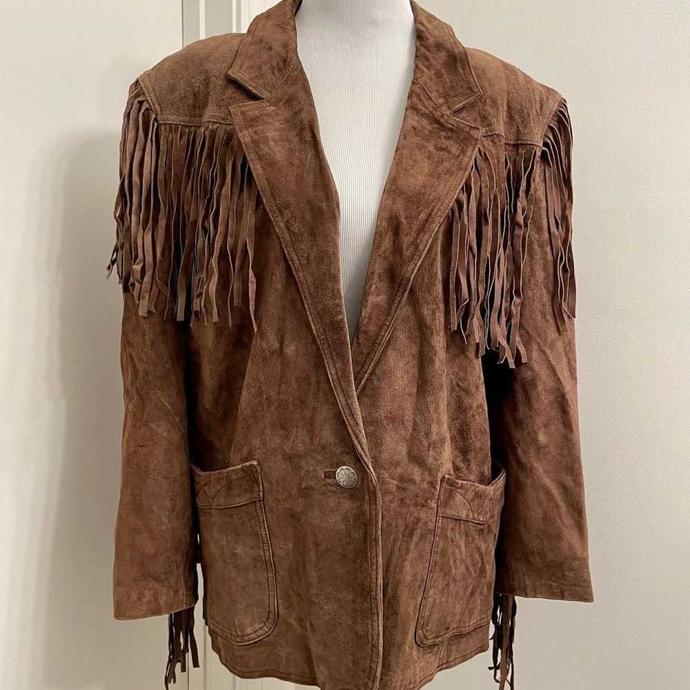 I00% Leather Vintage Western Cowgirl Jacket - image 2
