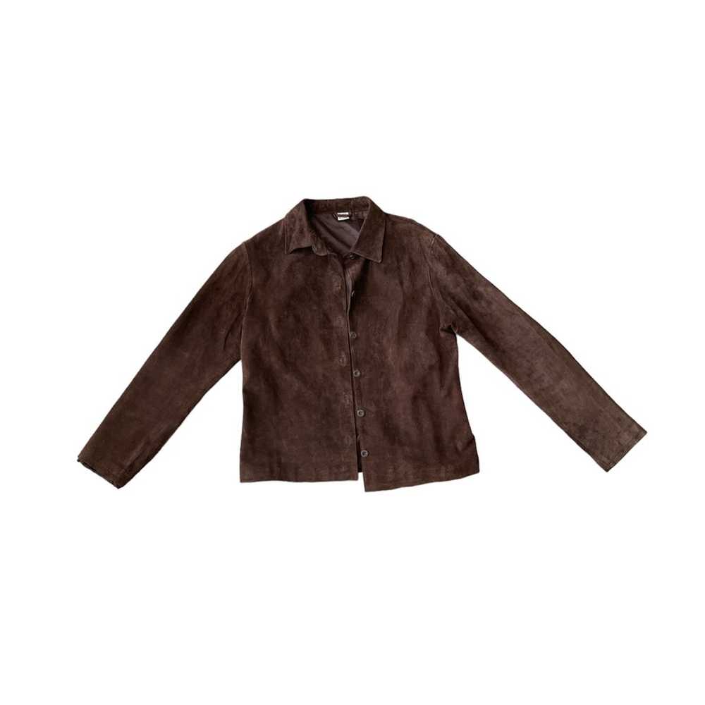 Vintage Suede Leather Jacket Brown Medium - image 2