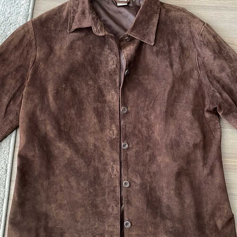 Vintage Suede Leather Jacket Brown Medium - image 4