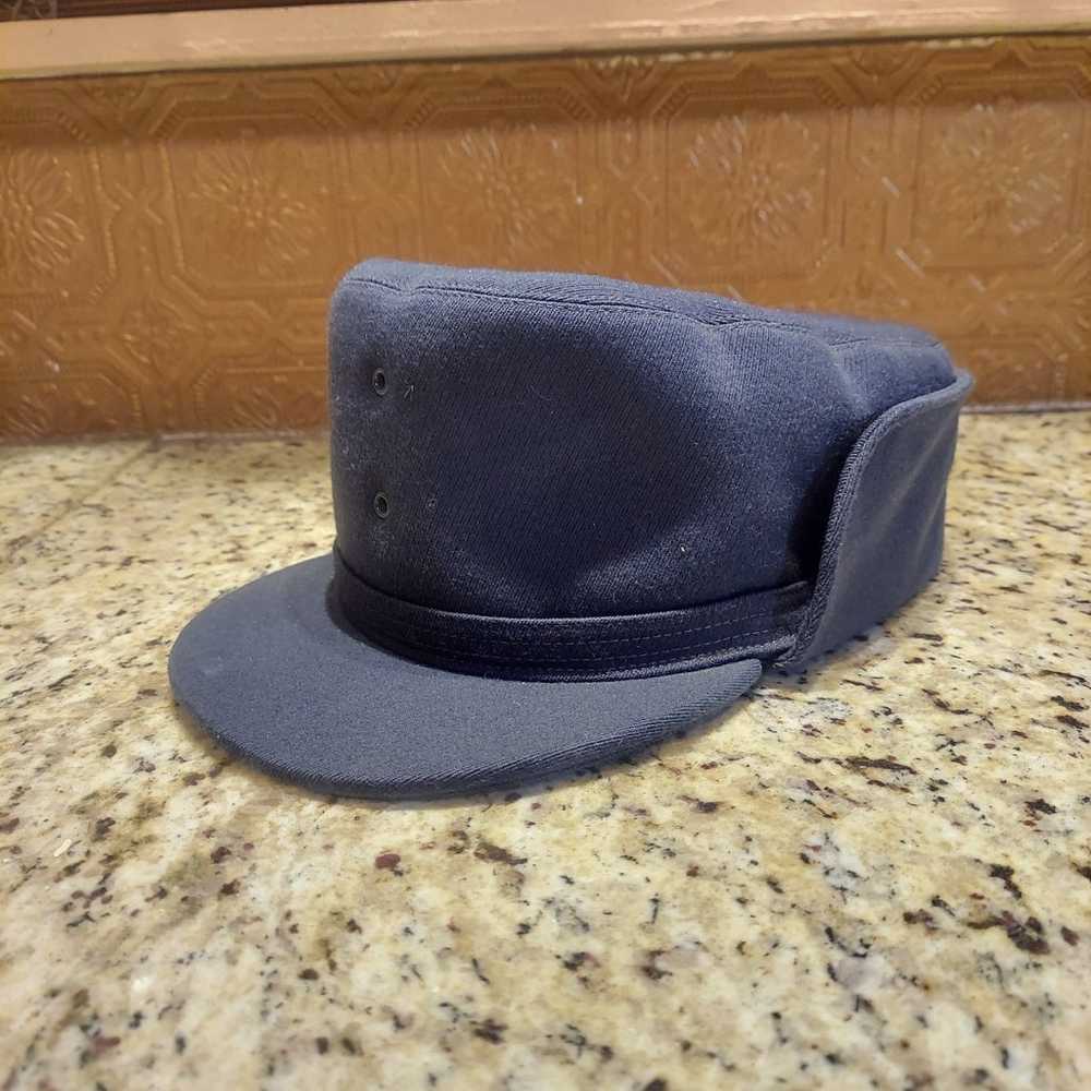 Vintage Swedish Army Blue/grey Wool Winter Hat.  … - image 1