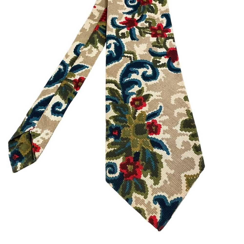 Barkcloth Necktie Mens Vintage Tapestry Neck Tie - image 1