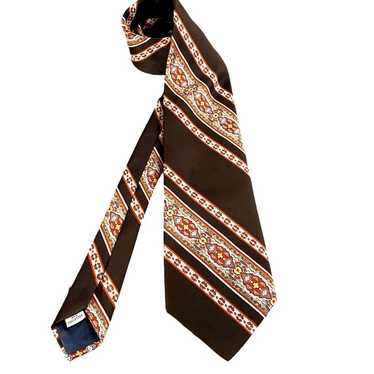 Beau Brummell Necktie Mens Vintage Brown Orange Wi