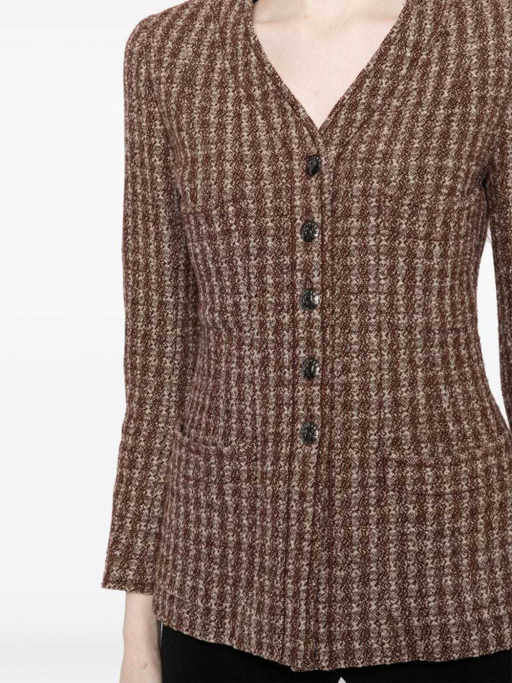 CHANEL Pre-Owned 1997 collarless jacket - Brown - image 5