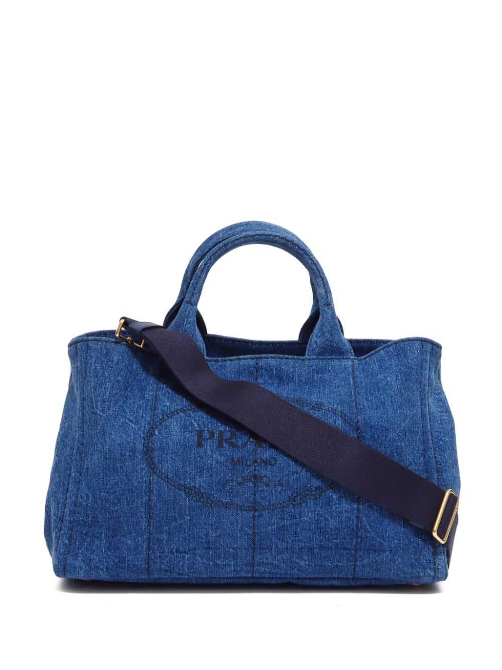 Prada Pre-Owned 2000s Canapa two-way bag - Blue - image 1