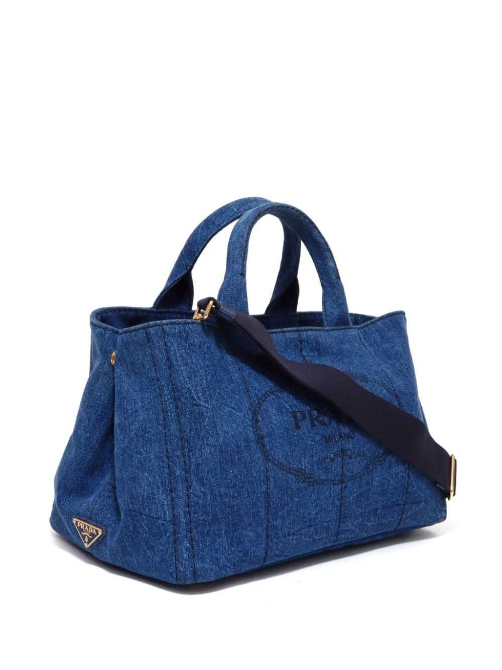 Prada Pre-Owned 2000s Canapa two-way bag - Blue - image 3