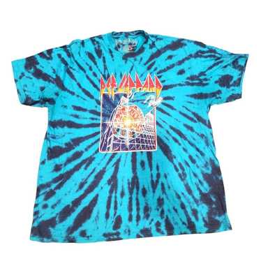 Def Leppard 2020 Turquoise Tie Dye T-Shirt Band T… - image 1