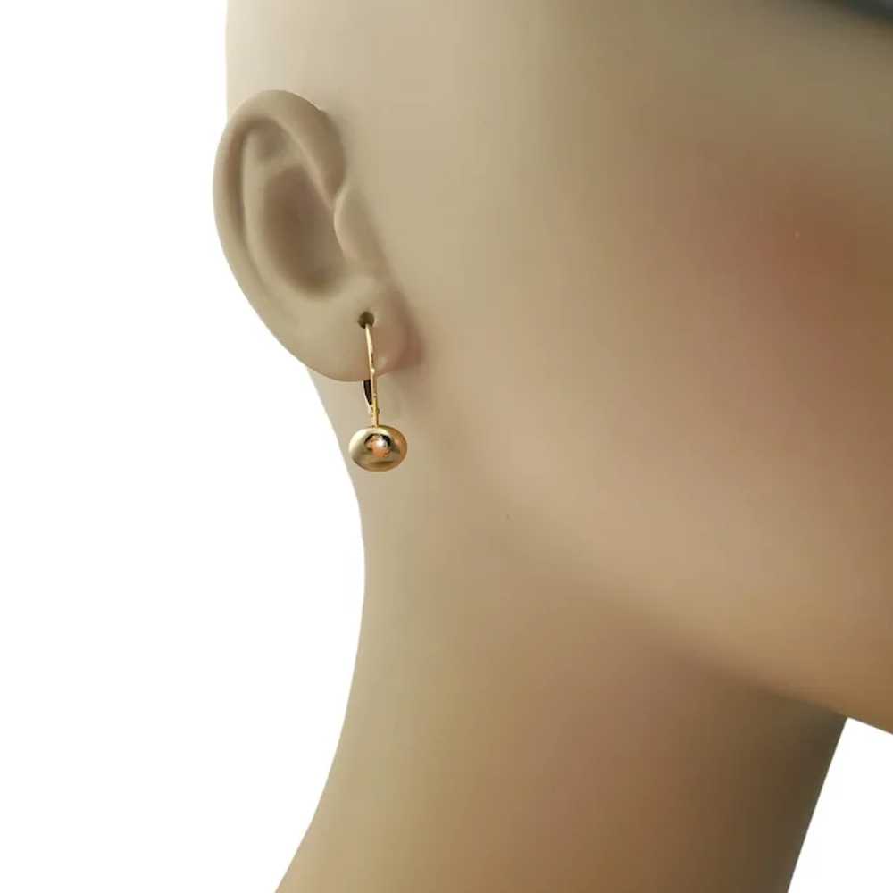 14K Yellow Gold Dangle Earrings #16518 - image 5
