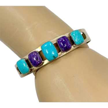 Turquoise Cuff, Charoite, Sterling Silver, Jay Kin