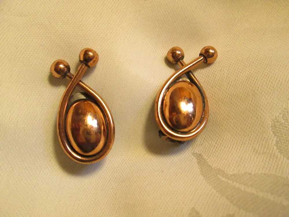 Rare Renoir Pulled Wire Copper Brooch and Earrings - image 6