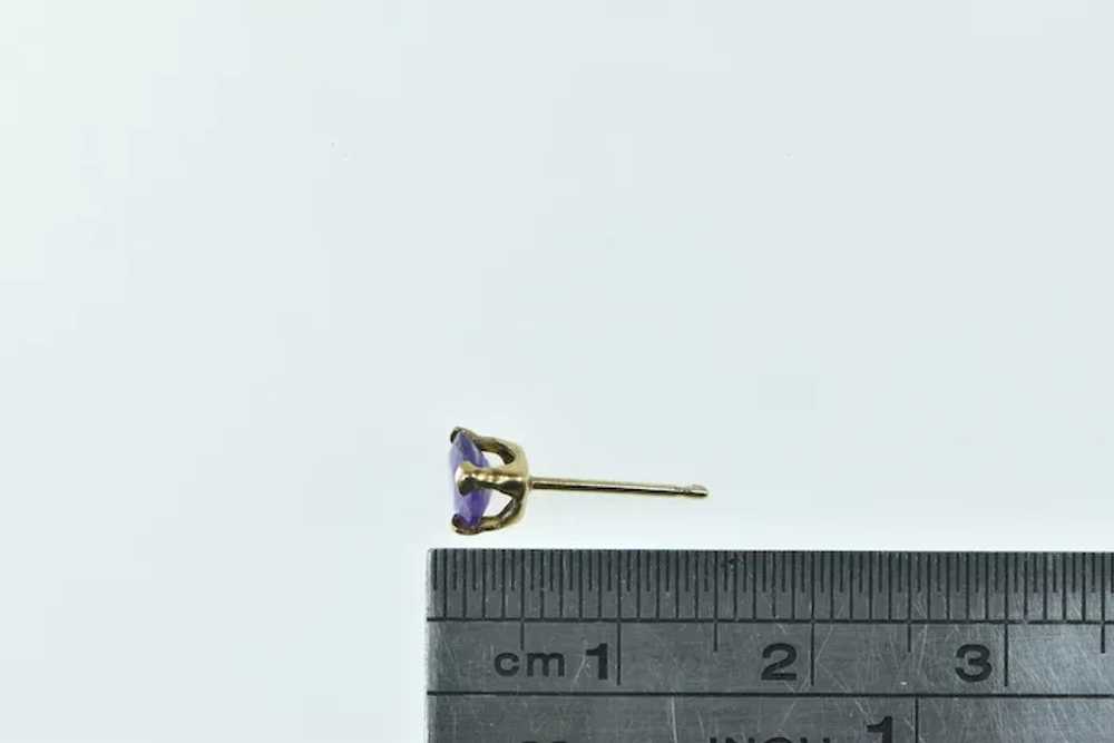 14K Single Trillion Amethyst Vintage Stud Earring… - image 4