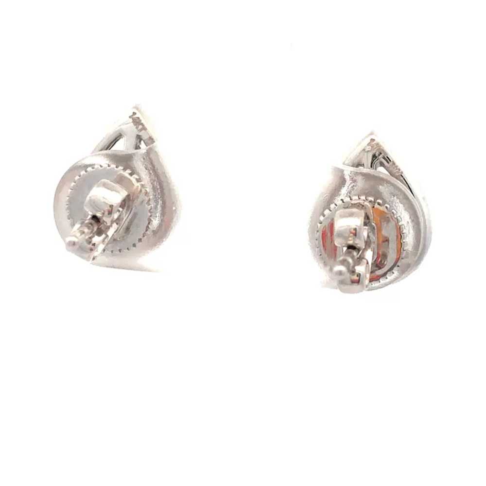 Estate Garnet with Diamond Halos Stud Earrings in… - image 3