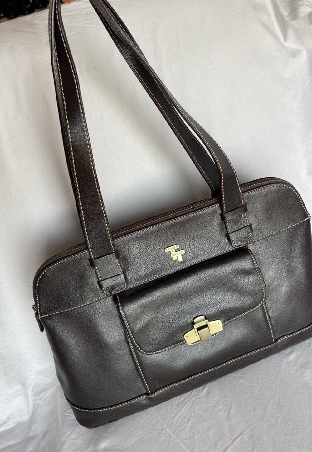 Vintage Tanner Tailor Chocolate Leather Bag - image 4