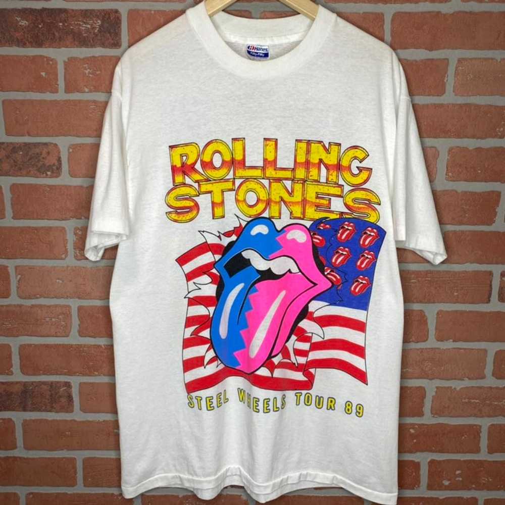 Vintage 1989 Rolling stone steel wheel t - image 1