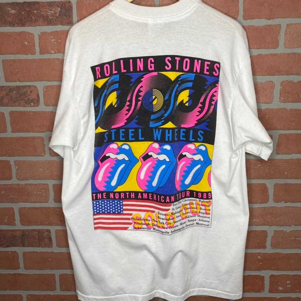 Vintage 1989 Rolling stone steel wheel t - image 3