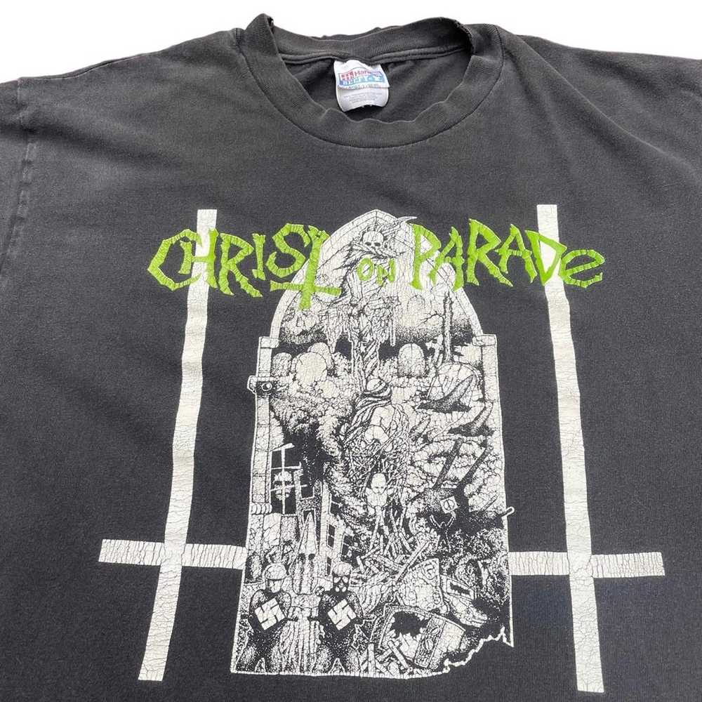 Vtg 90s Christ On parade Hardcore Punk Band T Shi… - image 2