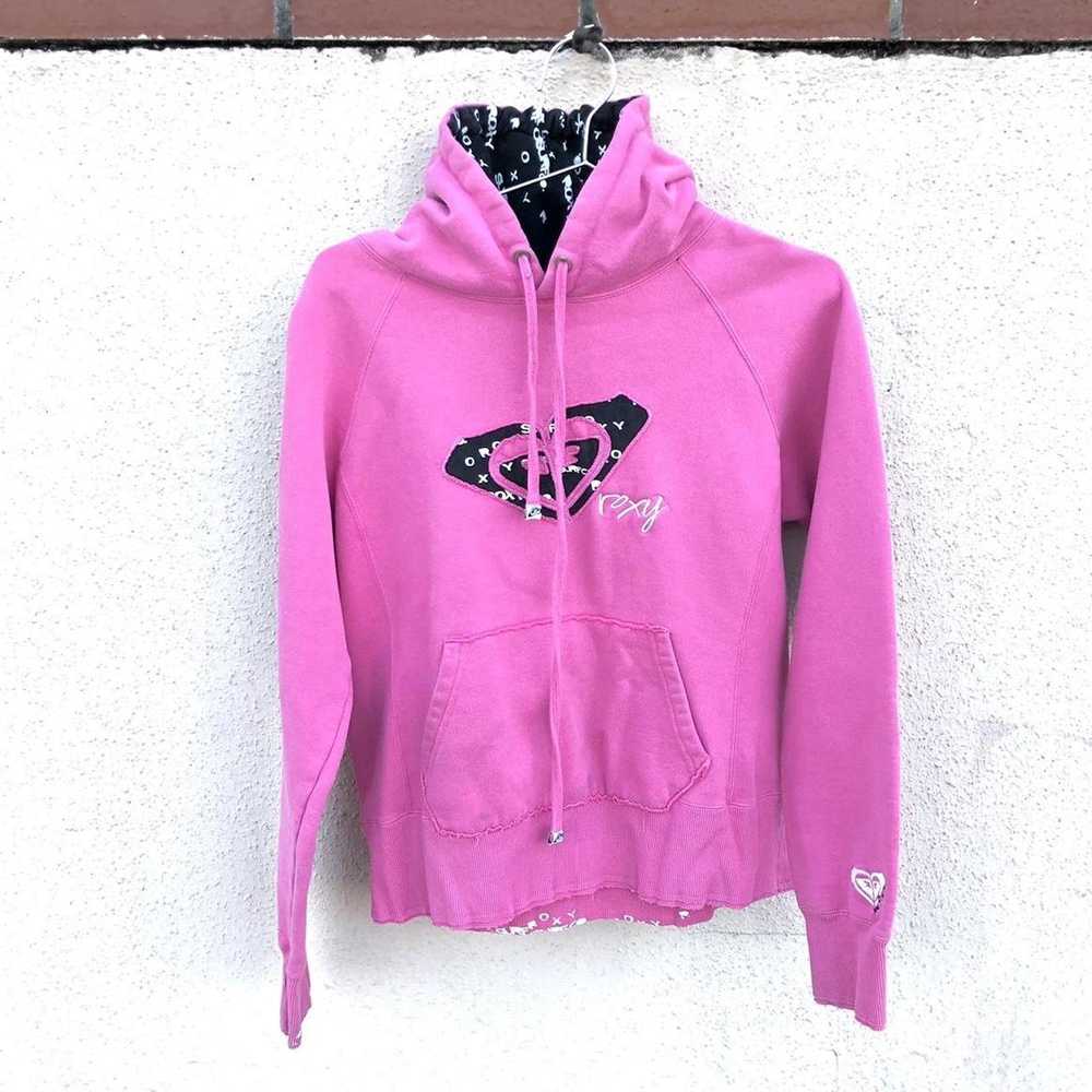 Vintage ROXY Vintage y2k Pink Black Hoodie Sweats… - image 1