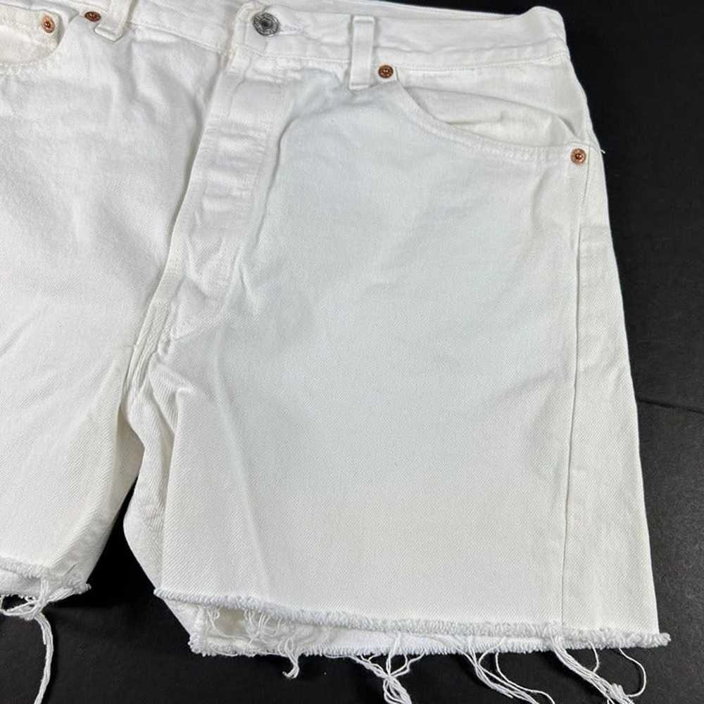 VTG 90s Levi's Jean Shorts Men's 33* 501 White Cu… - image 3