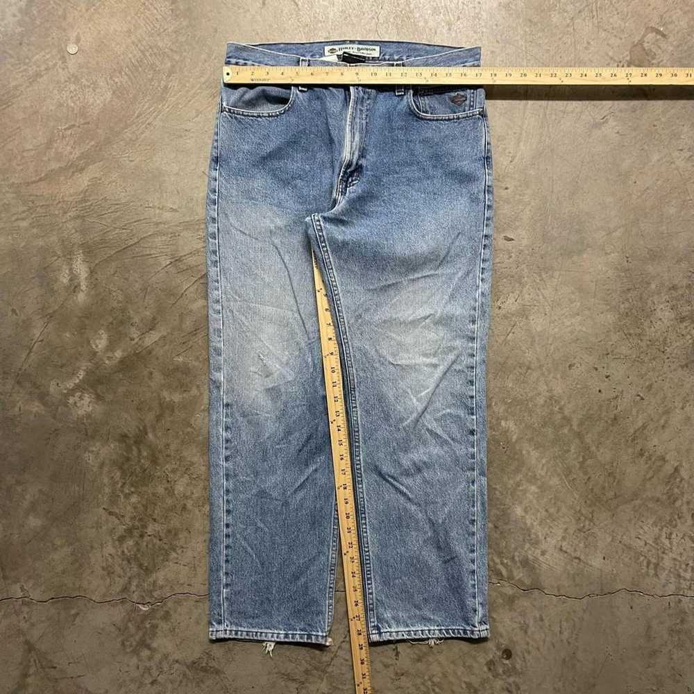 Vintage Harley Davidson Casual Blue Denim Jeans M… - image 4