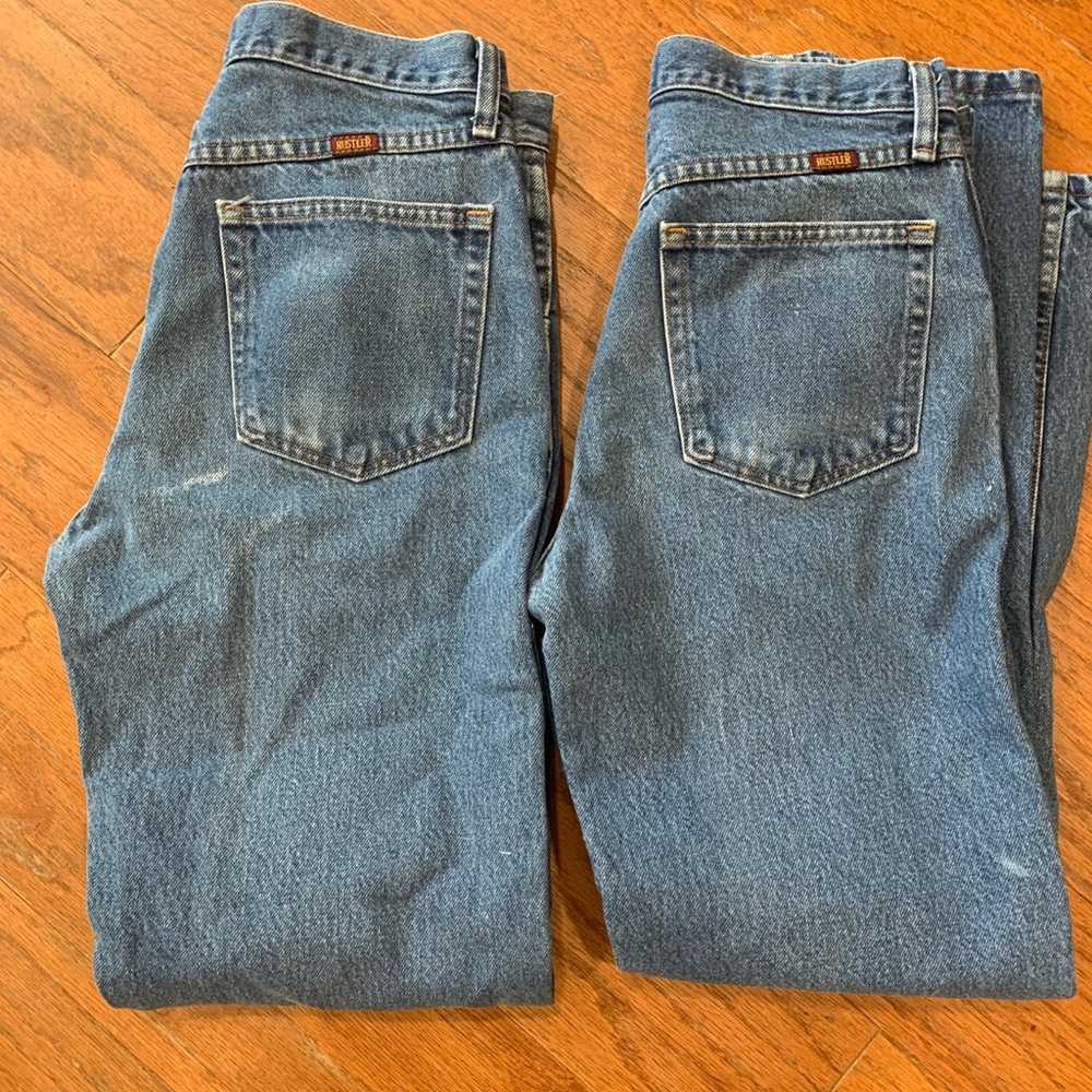 Vintage LOT of 2 High waist Rustler denim jeans -… - image 3