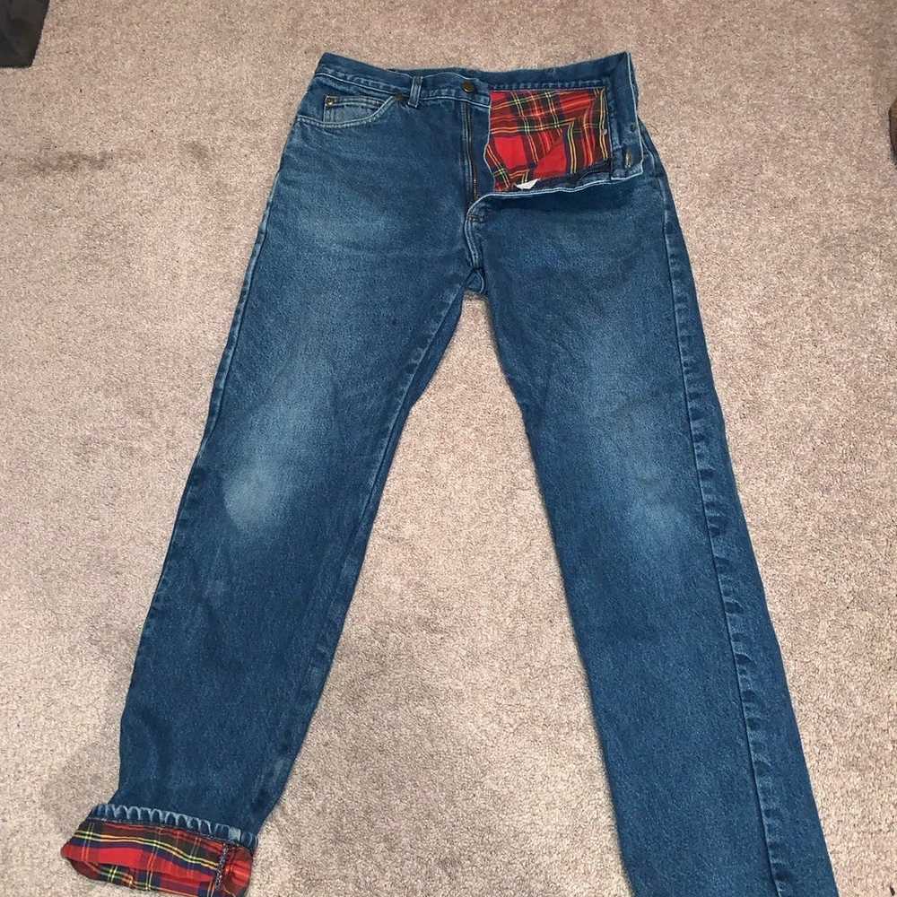 vintage L.L. Bean flannel lined jeans - image 1