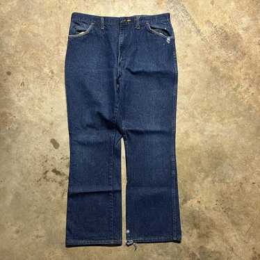 Vintage 90s Rustler Dark Wash Flared Western Jean… - image 1