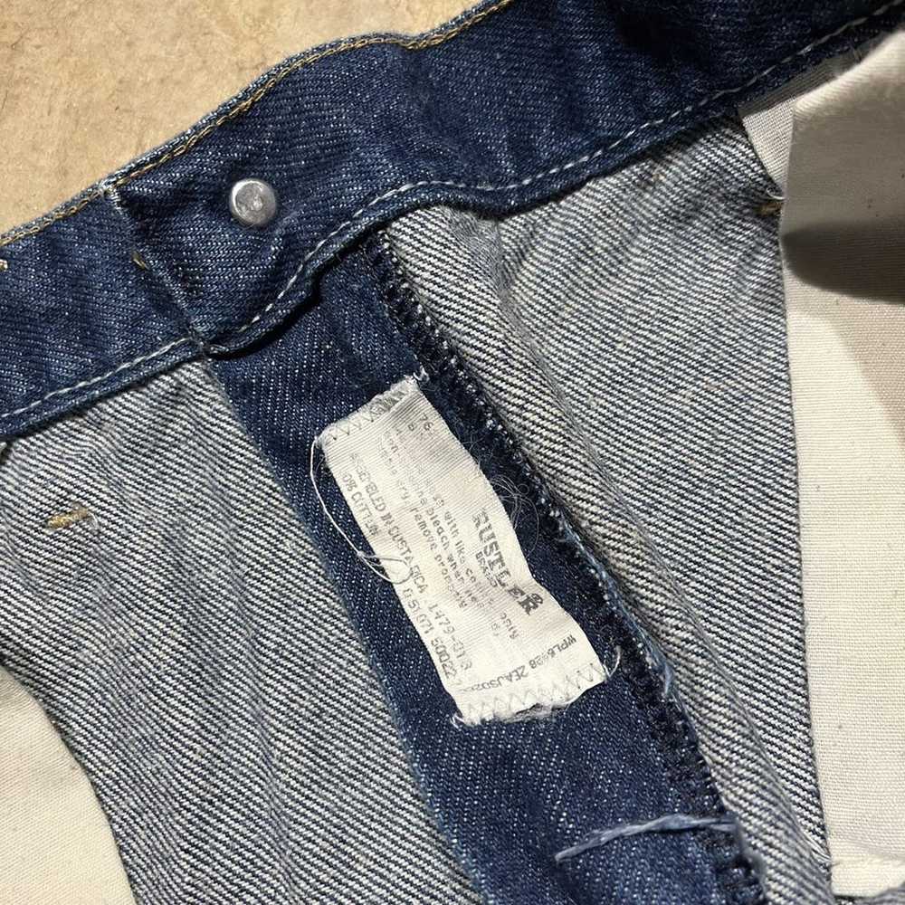 Vintage 90s Rustler Dark Wash Flared Western Jean… - image 4