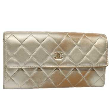 Chanel CHANEL Long Wallet Lamb Skin Gold Tone CC … - image 1