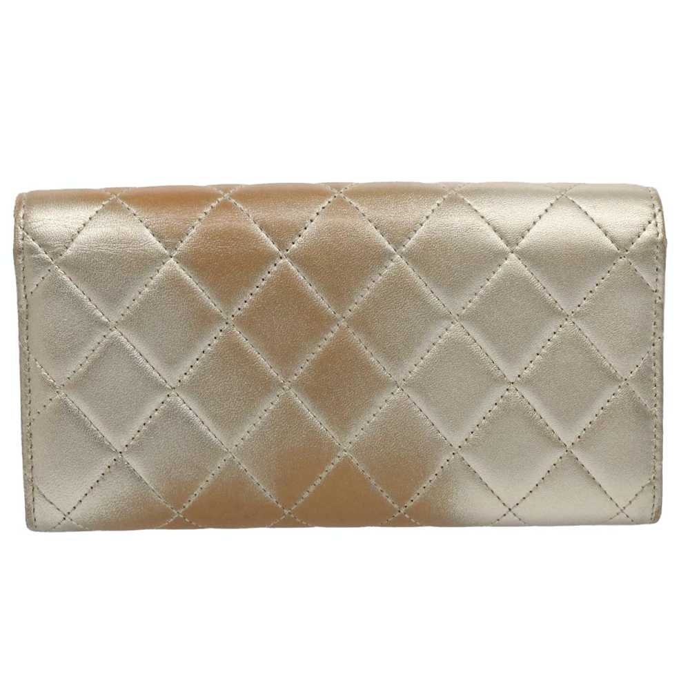 Chanel CHANEL Long Wallet Lamb Skin Gold Tone CC … - image 2