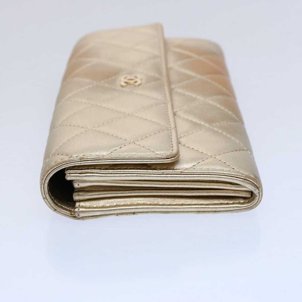 Chanel CHANEL Long Wallet Lamb Skin Gold Tone CC … - image 3