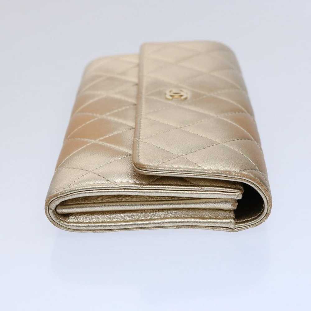 Chanel CHANEL Long Wallet Lamb Skin Gold Tone CC … - image 4
