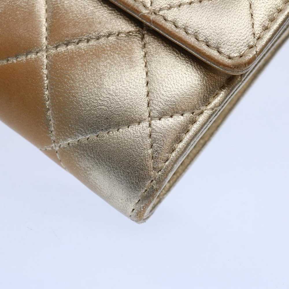 Chanel CHANEL Long Wallet Lamb Skin Gold Tone CC … - image 7