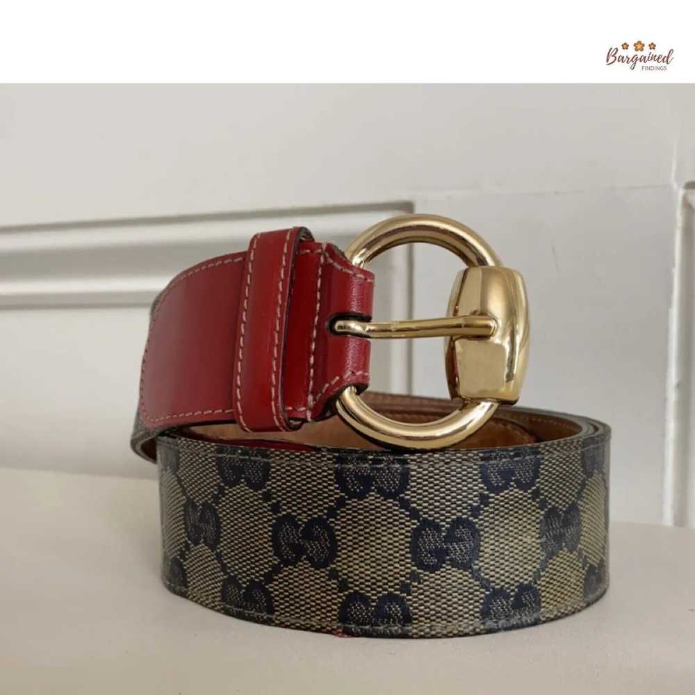 Gucci GUCCI Red GG Crystal Coated Canvas Horsebit… - image 1
