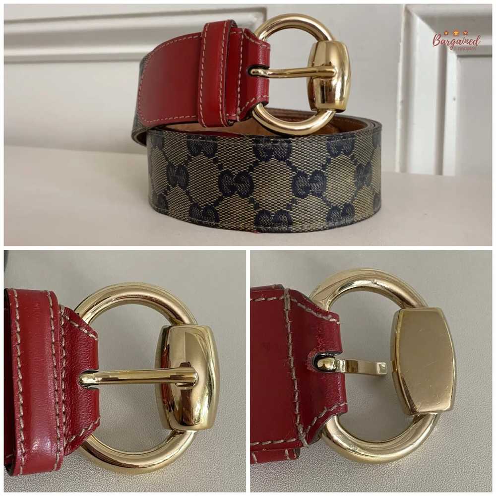 Gucci GUCCI Red GG Crystal Coated Canvas Horsebit… - image 2