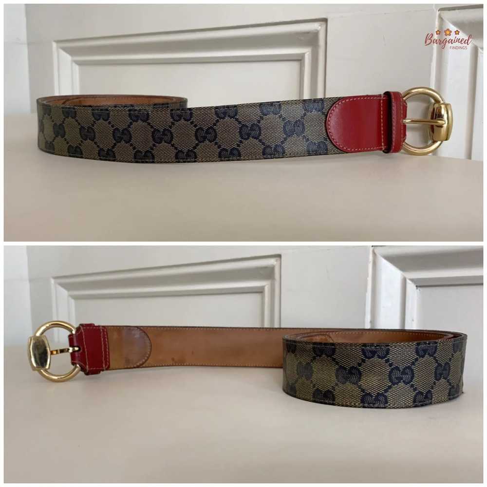 Gucci GUCCI Red GG Crystal Coated Canvas Horsebit… - image 6