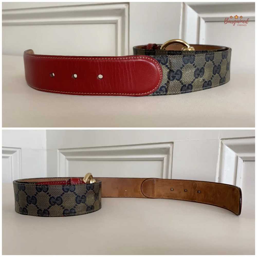 Gucci GUCCI Red GG Crystal Coated Canvas Horsebit… - image 8