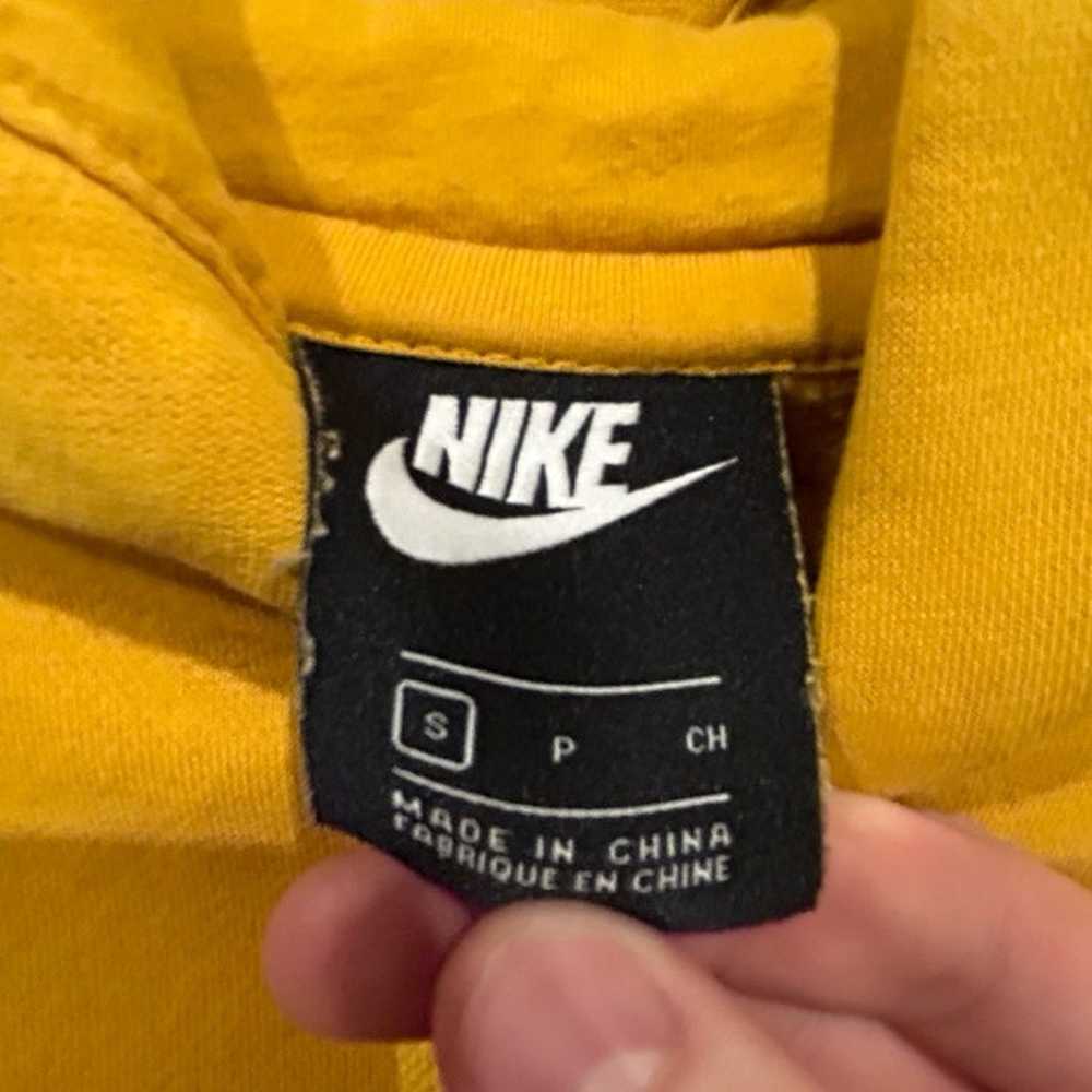 Vintage Nike Y2K Mustard Yellow Hoodie Mens Small - image 3