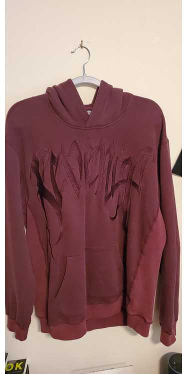 Revenge embroidered maroon hoodie