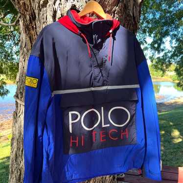 Vintage Polo Ralph Lauren Hi Tech Size Large L Blue Fishing Vest