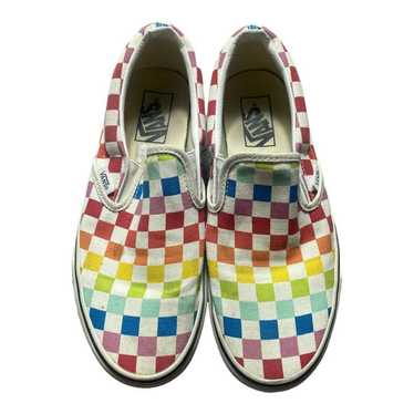 Vans Vans Rainbow checkered classic slip on shoes - image 1