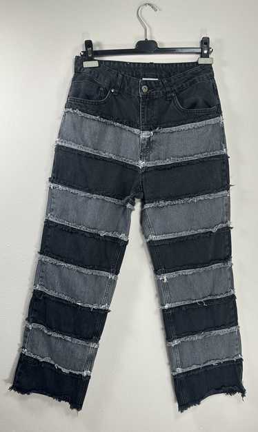 The Ragged Priest Charcoal Shredder Wide Leg Jeans