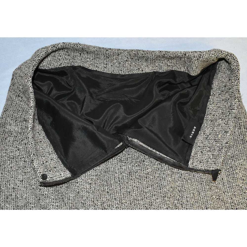 Akris AKRIS Gray Wool Tweed Slash Zip Pockets Str… - image 4