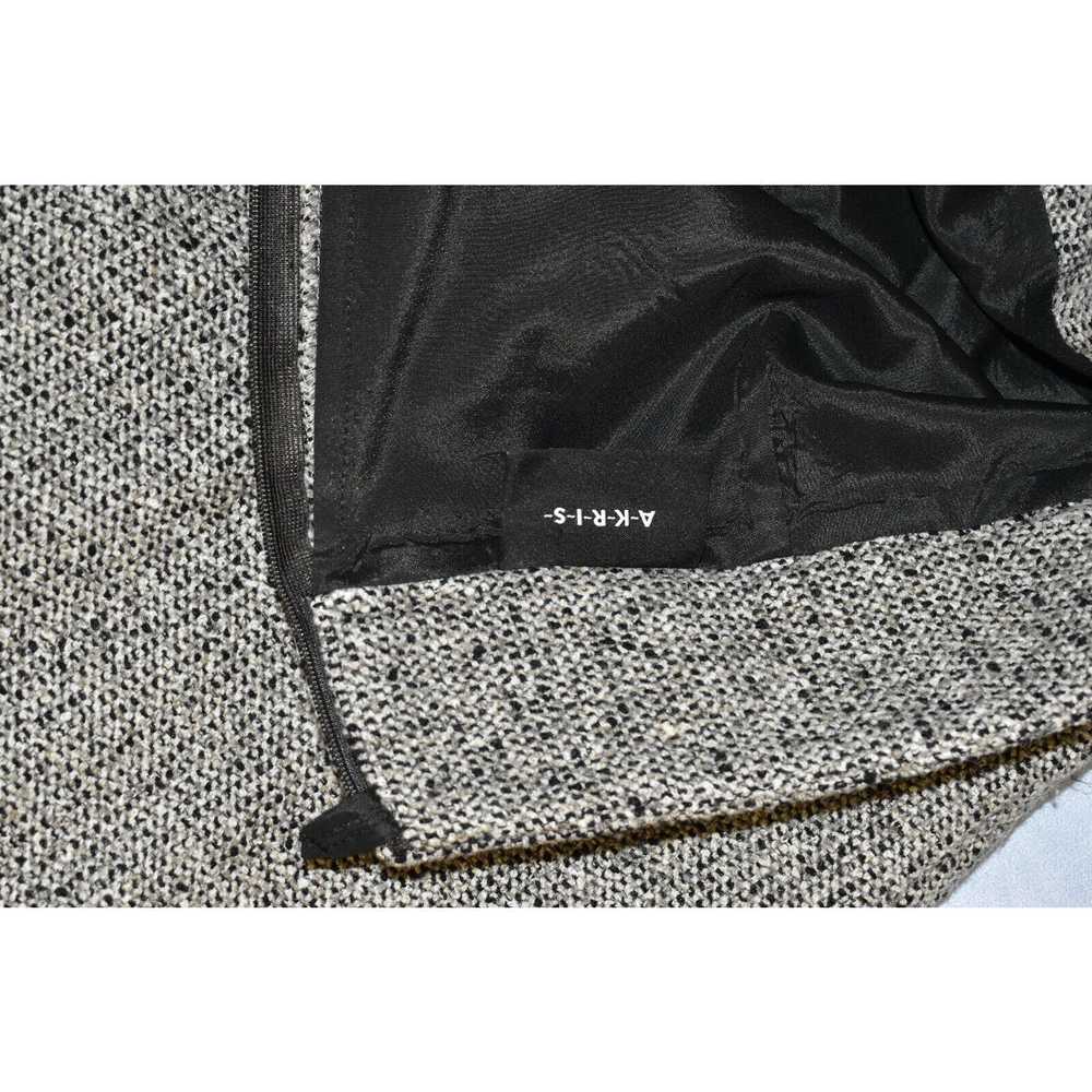 Akris AKRIS Gray Wool Tweed Slash Zip Pockets Str… - image 5