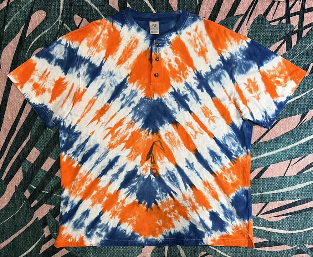 High Sierra Vintage High Sierra Tie Dye Henley Ts… - image 1