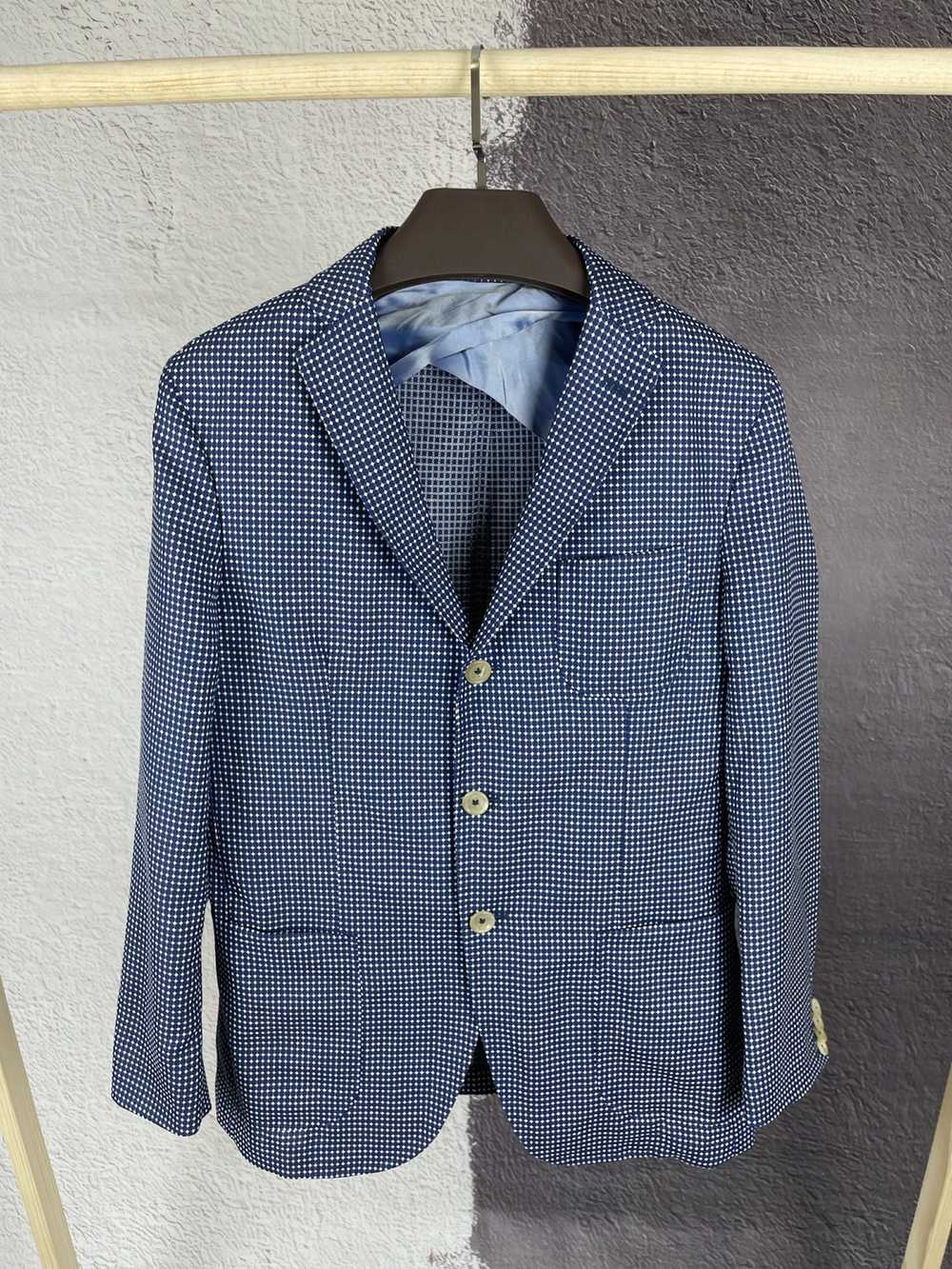 Paoloni Paoloni wool linen 3 button unlined blaze… - image 2